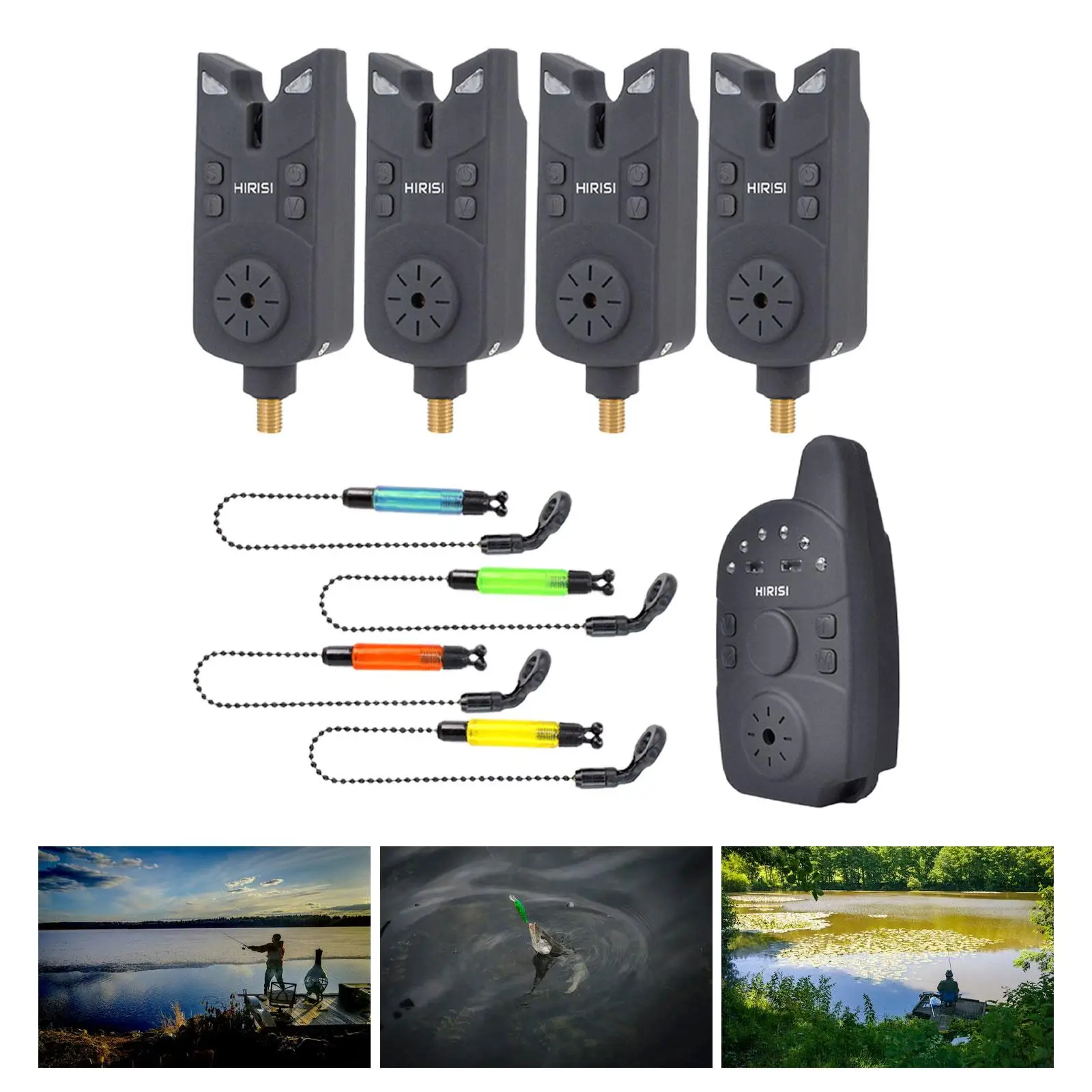 

Fishing Bite Alarm Set Adjustable Fishing Tools Supplies Bite Indicator for Reservoirs River Fishing Enthusiasts Outdoor