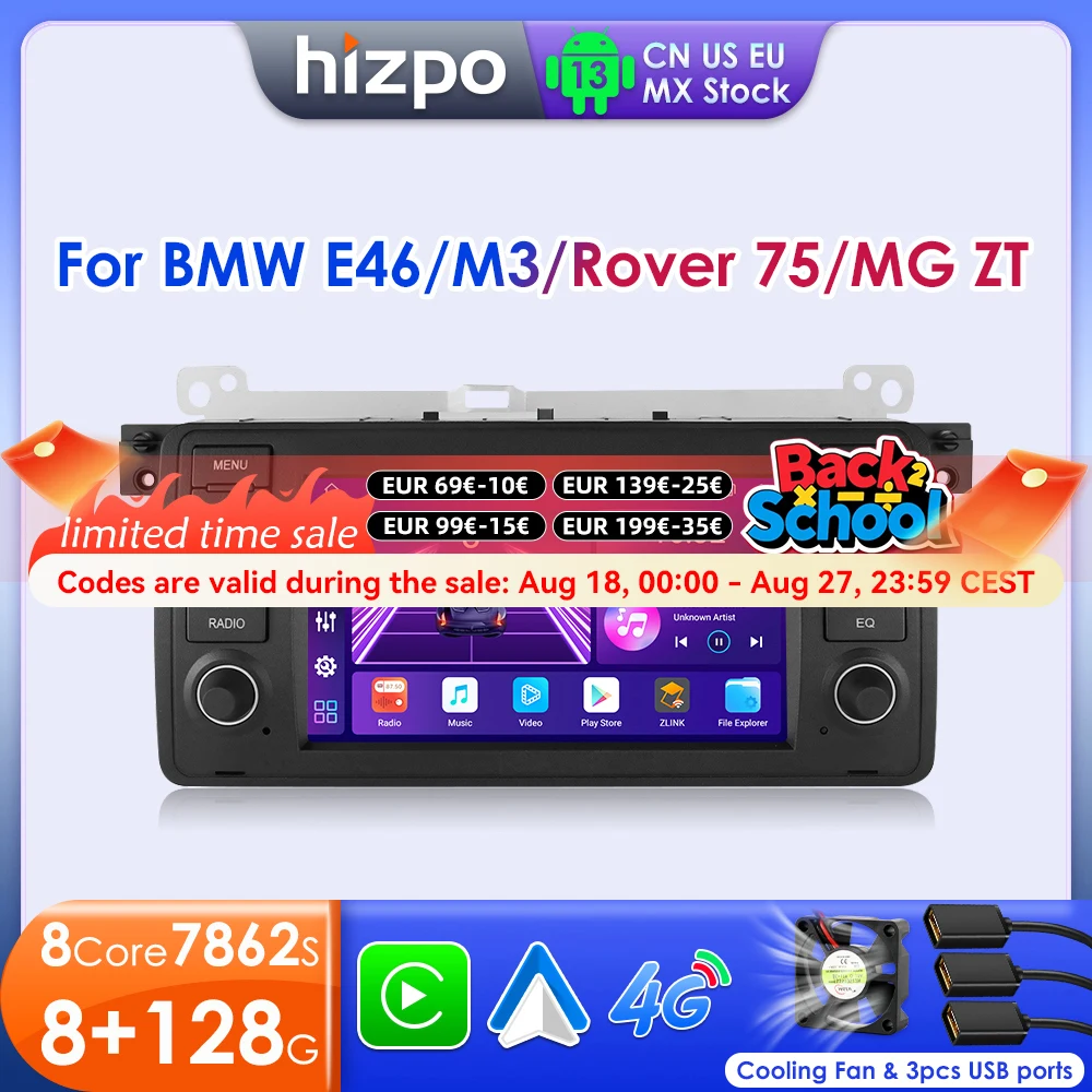 Hizpo 7 AI Voce Autoradio Per BMW E46 M3 318/320/325/330/335 Android Auto Radio Carplay 4G DSP Auto Multimediale GPS 2din Stereo