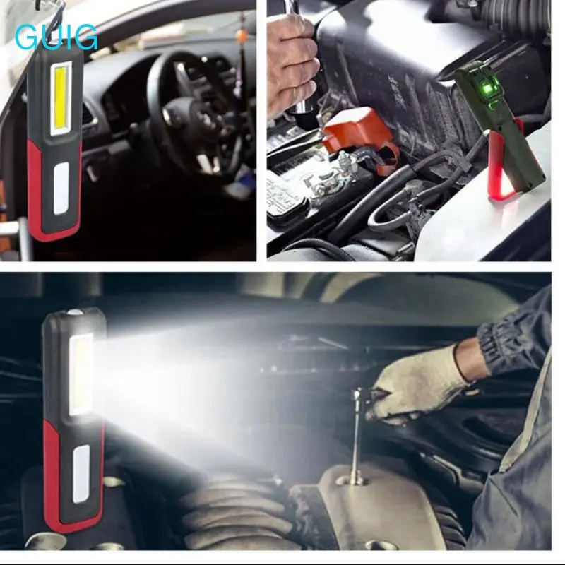 ไฟฉายแคมป์ปิ้งแบบชาร์จไฟได้ ไฟพกพา USB 3W COB ไฟฉาย LED ไฟทำงาน ไฟฉายแม่เหล็ก ไฟฉายแบบมีตะขอ ชาร์จไฟได้