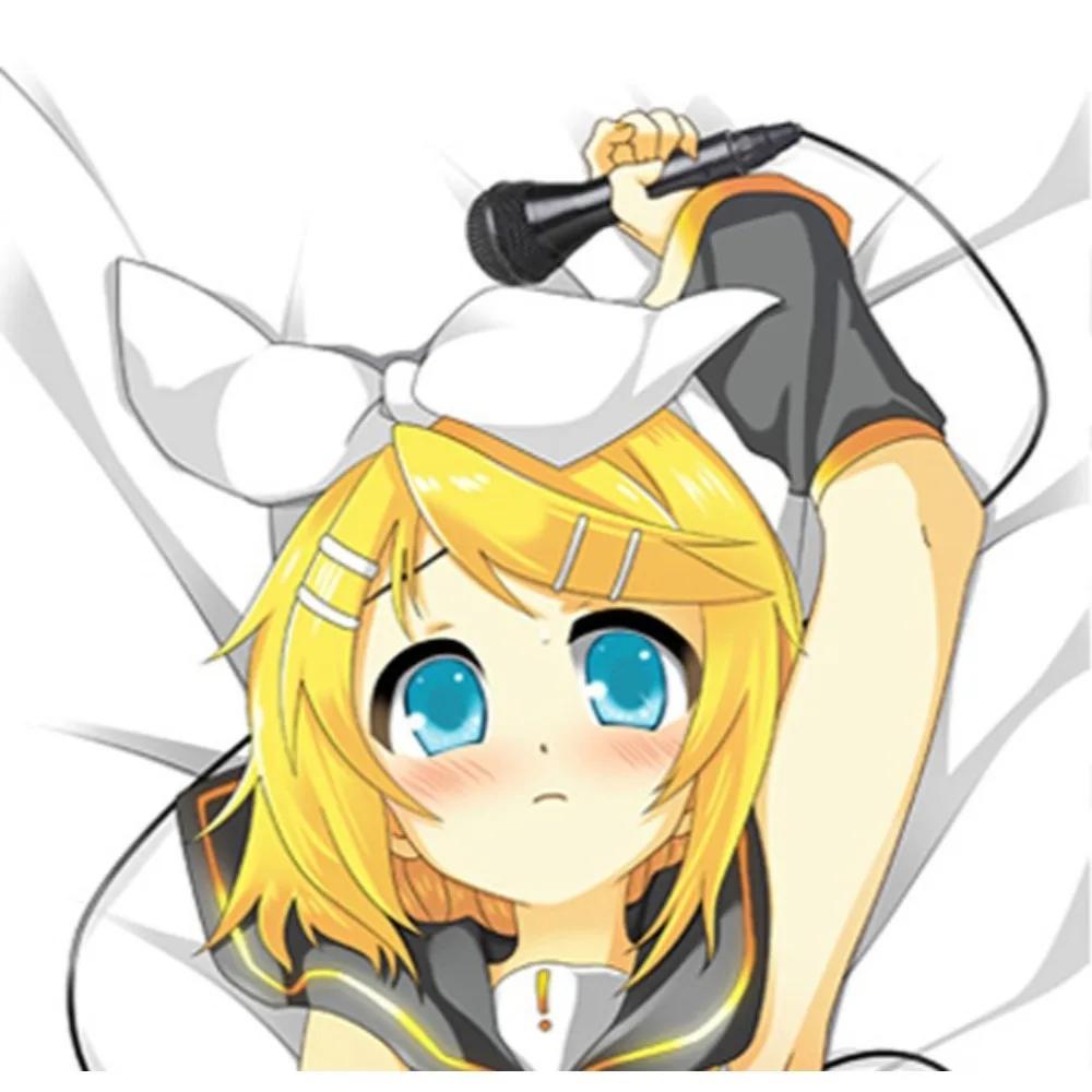 Double Sided Printed Long Pillow Cover, Blonde Anime Character Decorative Cushion Cover for Bedroom Sofa Home Decor