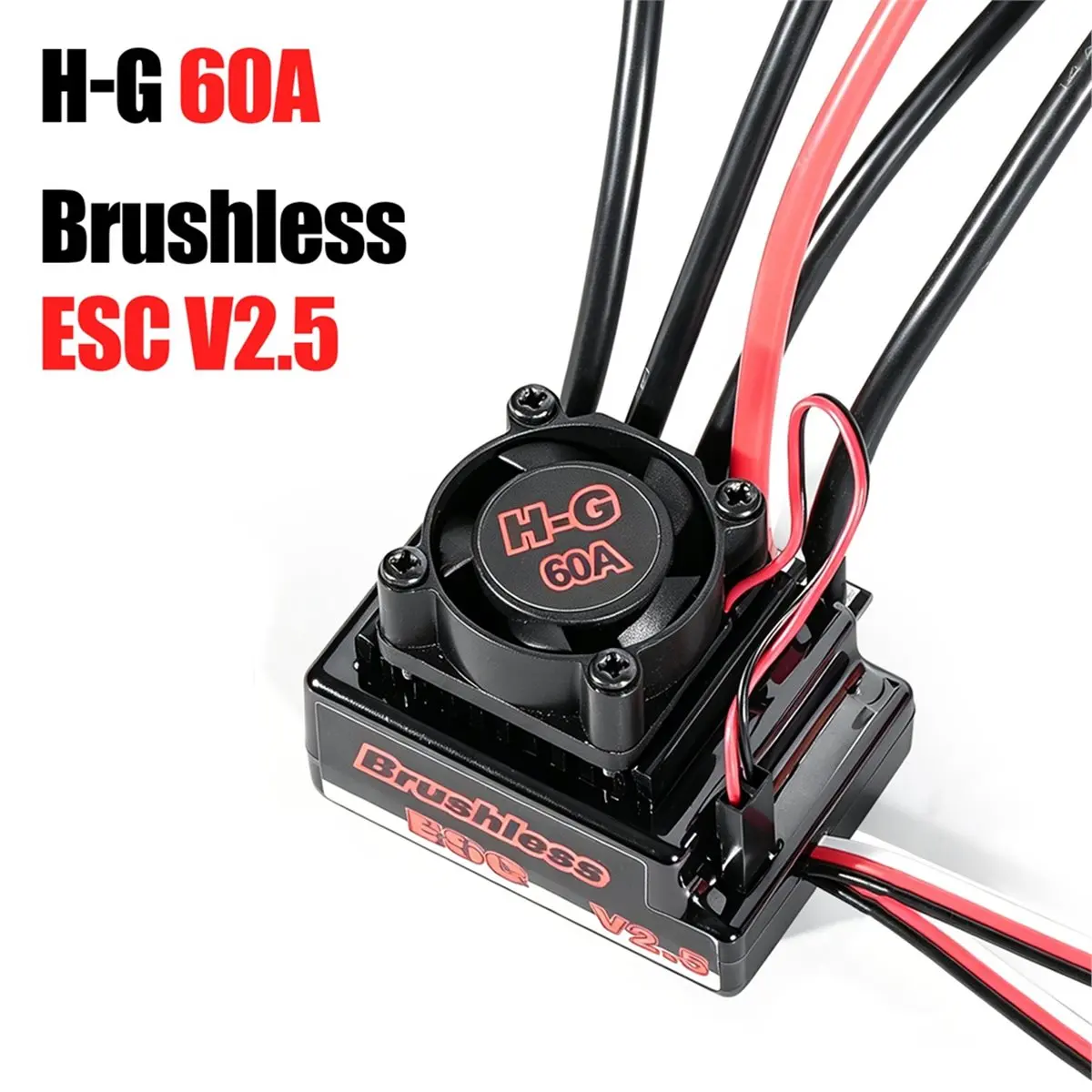 A32I RC Brushless ESC 60A Waterproof Electronic Speed Controller 2-3S for 1/10 Scale RC Car on-Road Off-Road T Plug