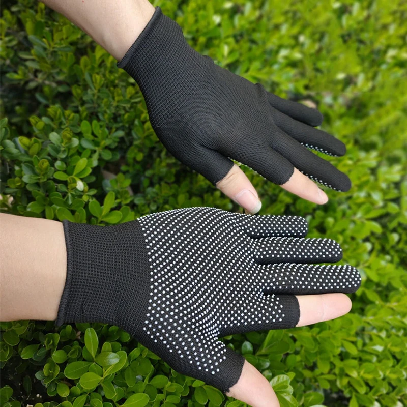 Nylon Non-slip Gloves Men Women Outdoor Riding Sport Fitness Breathable Non-slip Sunscreen Half Finger Gloves