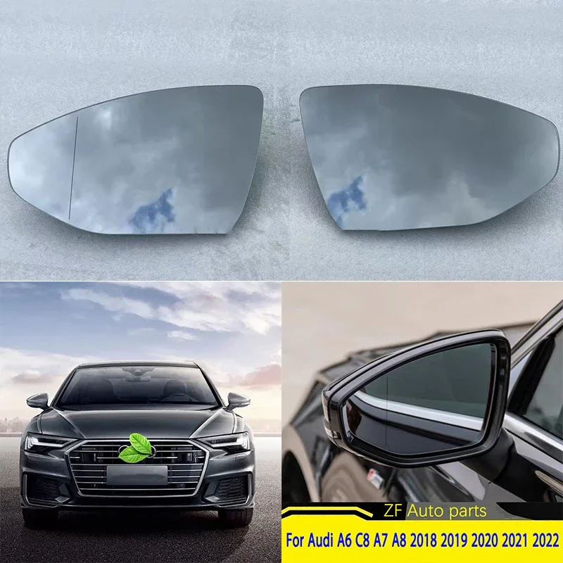 Heated Auto Side Wing Mirror Glass For Audi A6 C8 A7 A8 2018 2019 2020 2021 2022- 4KD857535A 4KD857536A Left Right rearview