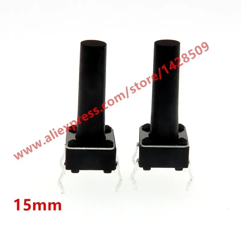 500pcs 6*6*15mm Black button DIP vertical 4pin Key switch Tactile Push Button Induction cooker switch