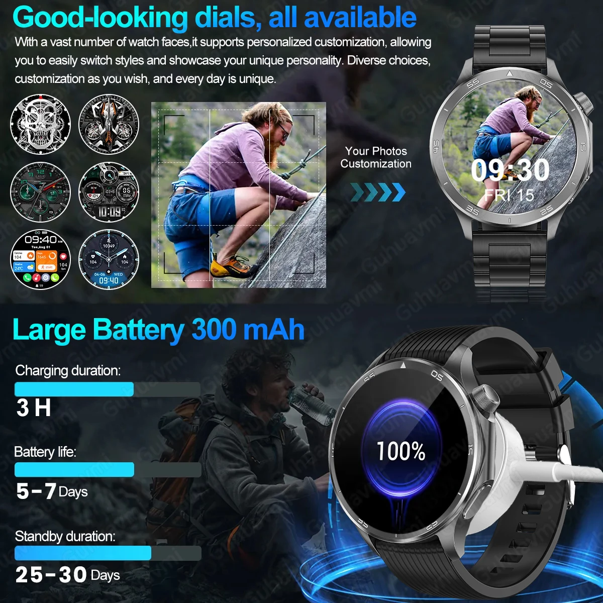 2025 nuevo OPPO WANCH X2 MAX deportes al aire libre hombres SmartWatch GPS trayectoria de movimiento brújula pantalla AMOLED IP67 reloj inteligente impermeable