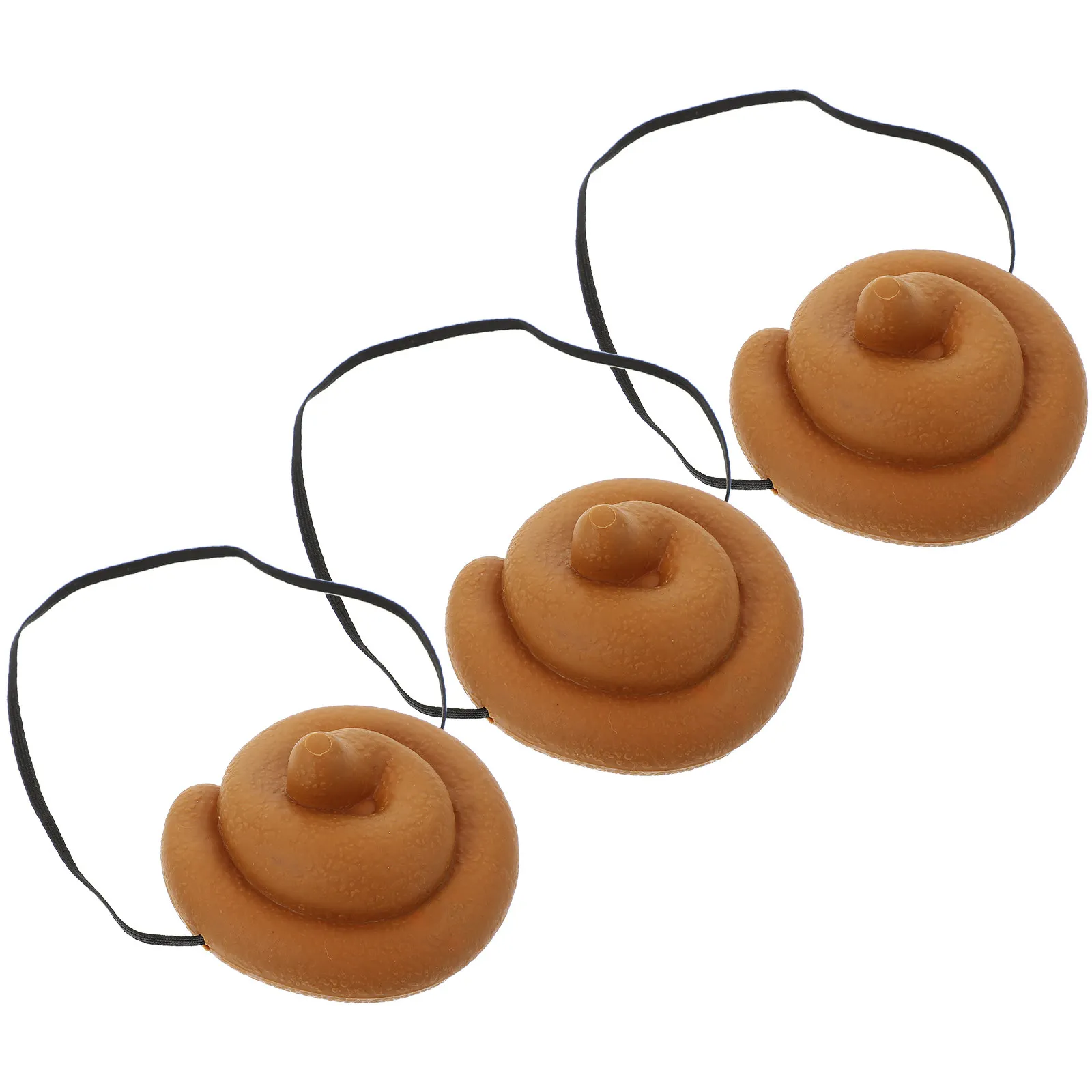 

3Pcs Simulation Poop Hat Lightweight Elastic Funny Headgear for Adults Kids Party Prank Costume Prop Festive Photo Accessory