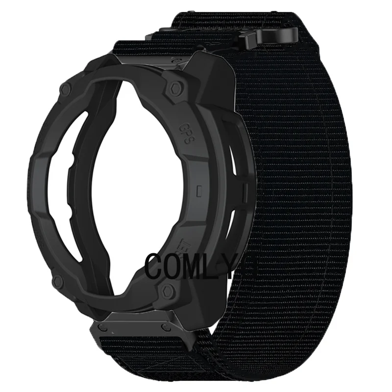 

Для Garmin Instinct 3, 45 мм 50 мм, чехол для умных часов, нейлоновый холщовый ремешок, защитный чехол-бампер, мягкий спортивный ремень