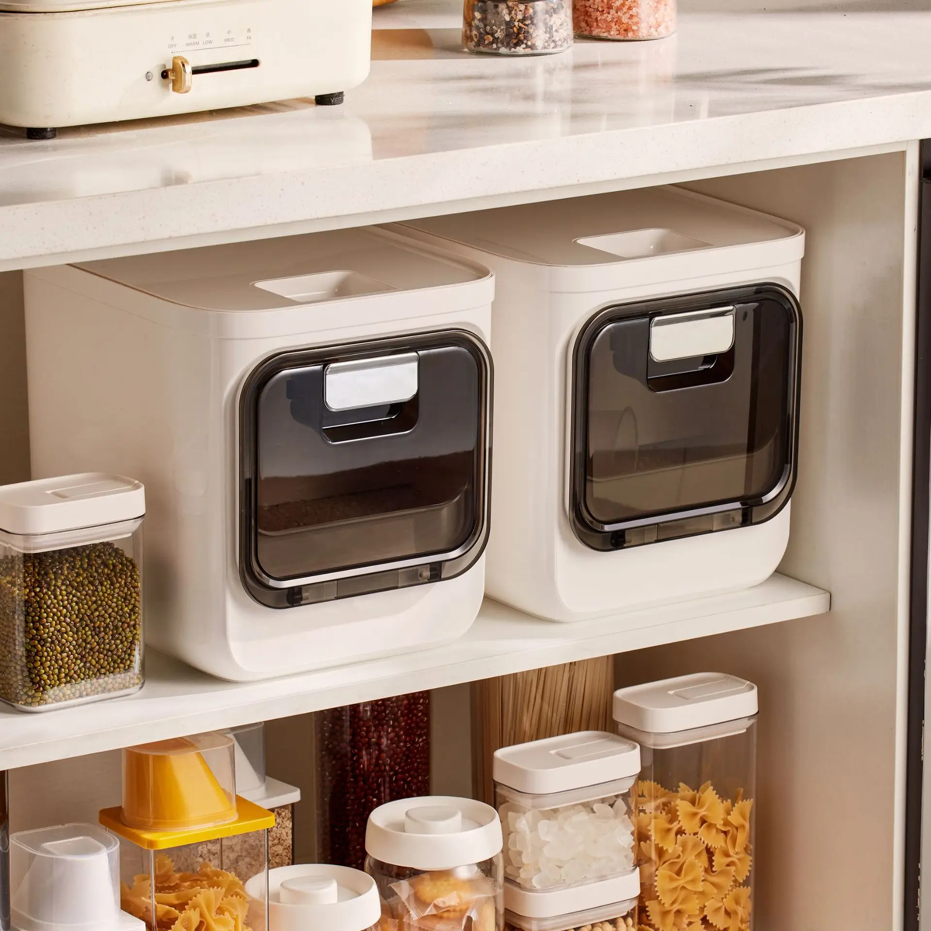 Cabinet rice bucket insect proof moisture-proof sealed food grade rice container rice box flour storage tank pet grain storage