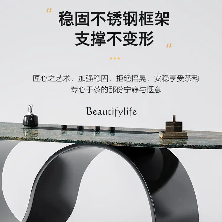 *Italian light luxury rock slab tea table Modern luxury stone high-end leisure Kung Fu tea table