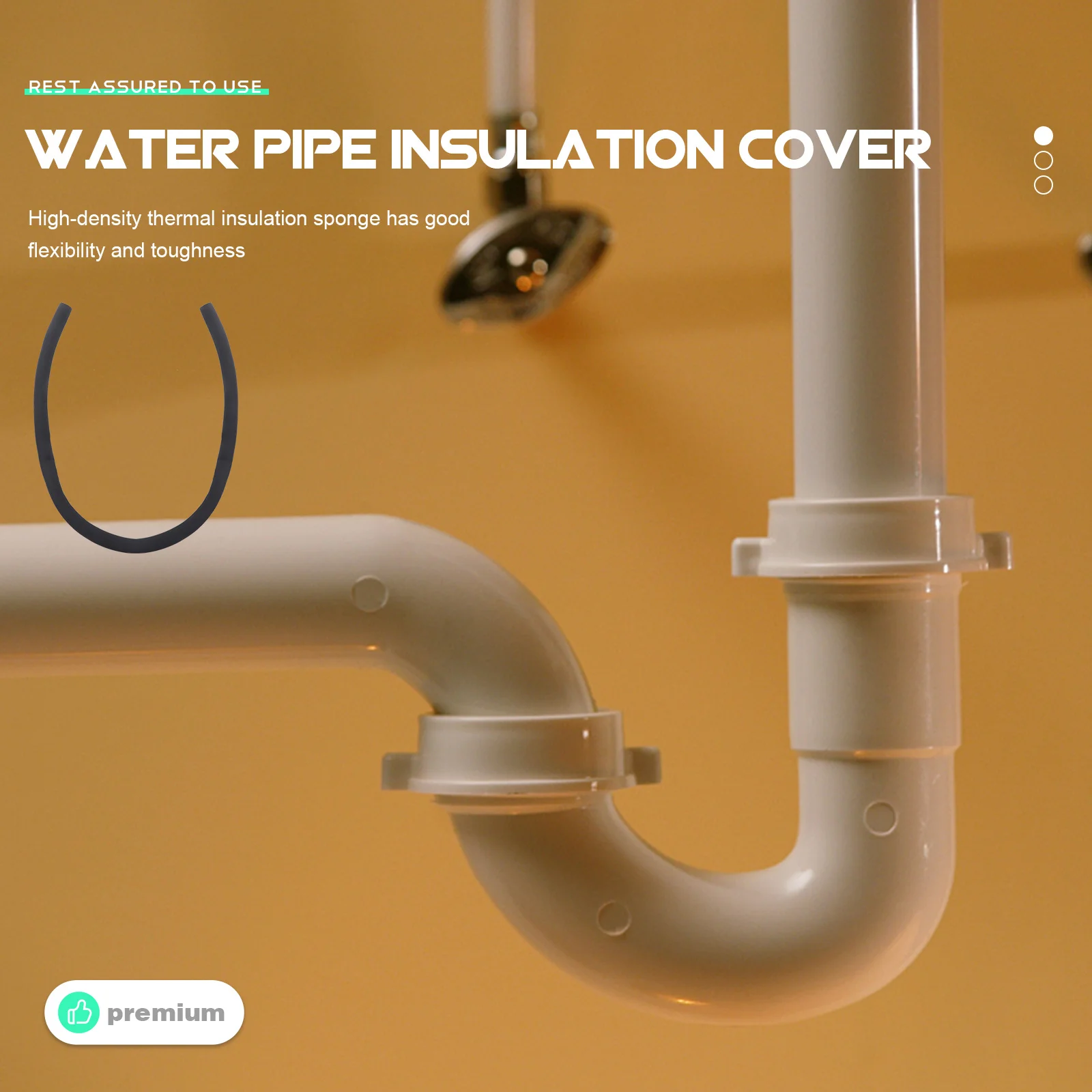 2 قطعة أنبوب إسفنجي عازل كم عالي الكثافة حراري للخارجية خرطوم مياه داخلي مكيف الهواء أنابيب الشمسية التفاف #6