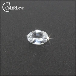 100% Real Natural White Sapphire Loose Gemstone 4mm * 6mm VS Grade White Sapphire Gemstone for Jewelry Maker