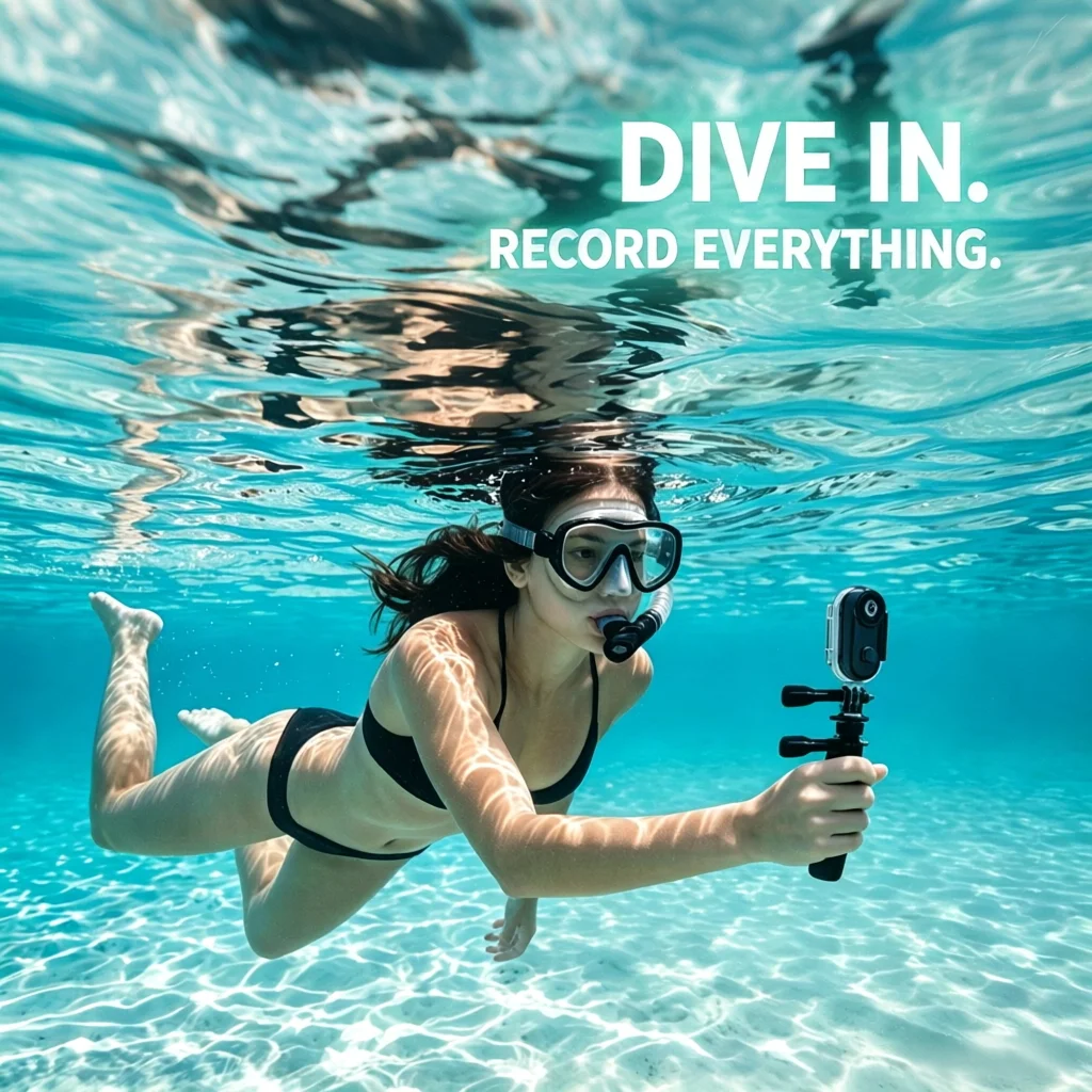 JETO 4K Mini Action Camera, 30M Waterproof Case, WiFi Wearable POV Cam with Magnetic Clip for Diving Surfing Snorkeling view 3