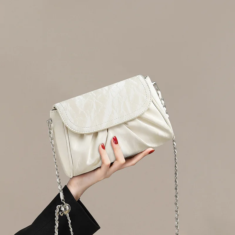 

SEMALAYA 2025 New Fashion Crossbody Bag Women's Bag Chain Pleated Cloud High-end Shoulder Bag Women