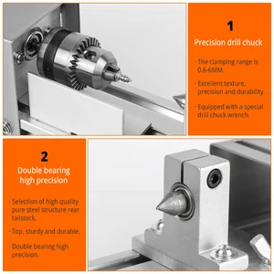 Mini turns for carpentry, rotary tool, miniature Buddha pearl, grinding and polishing, 12-24V, DIY 8 Main Sales Trê de Madeira - №1