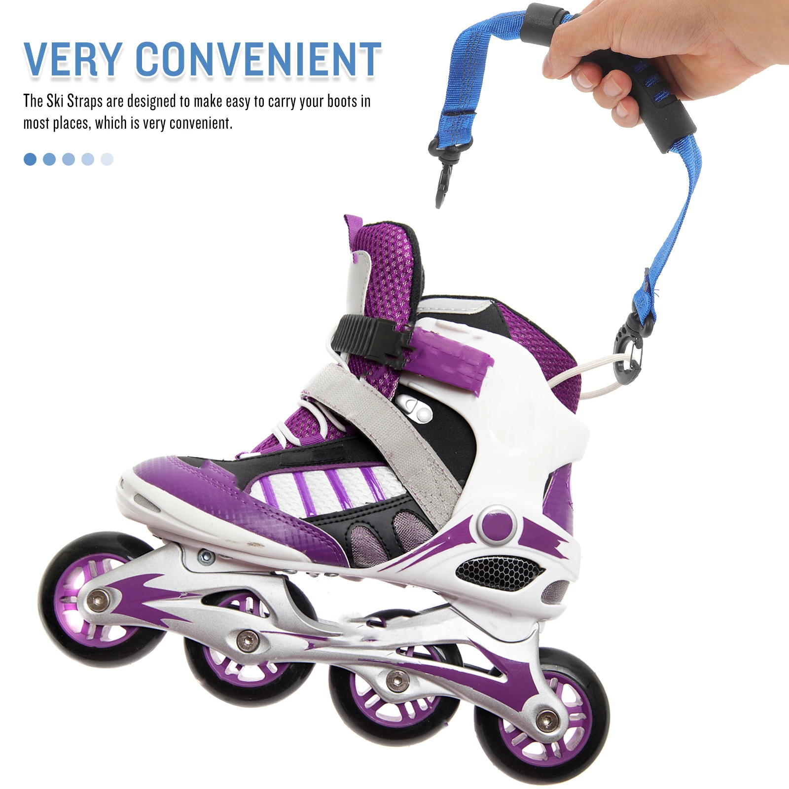 

2pcs Nylon Skate Leash for Carrying Ski Boots Roller Skates Durable Anti Wear Material Comfortable Outdoor Sports Accessories