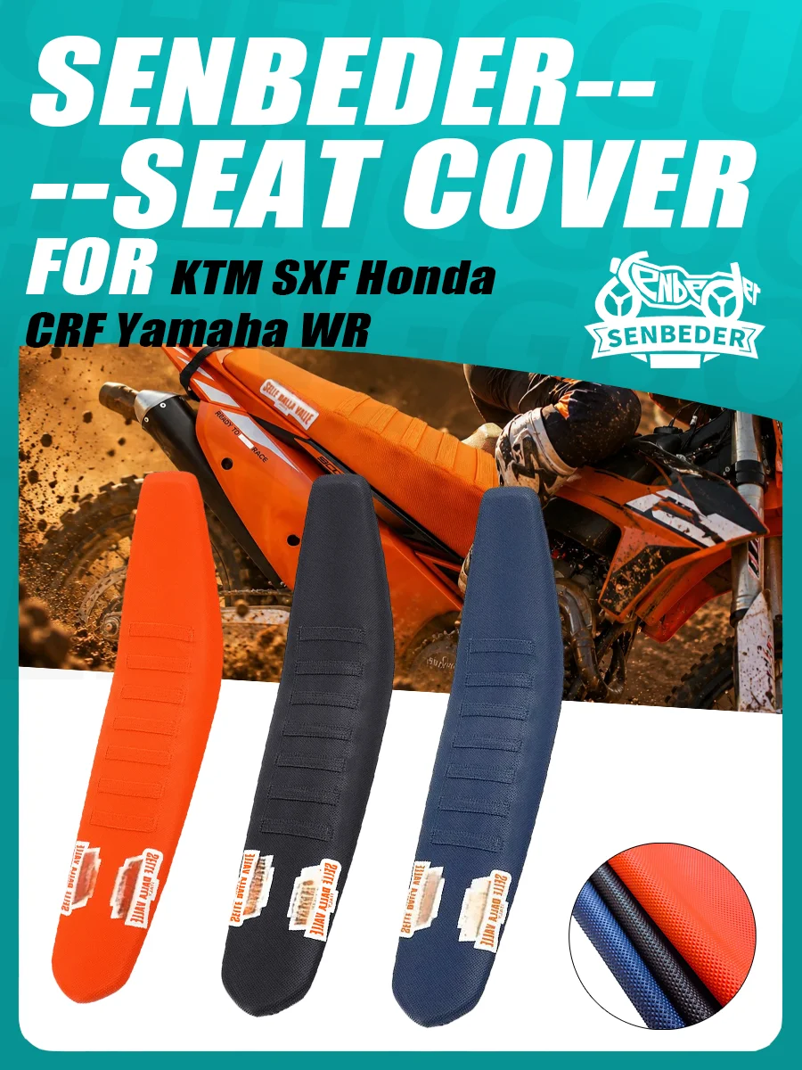 Funda de Asiento Antideslizante para Motocross y Dirt Bike, Accesorios para KTM SXF, Honda CRF, Yamaha WR, Funda de Asiento de Moto, Capa de Banco