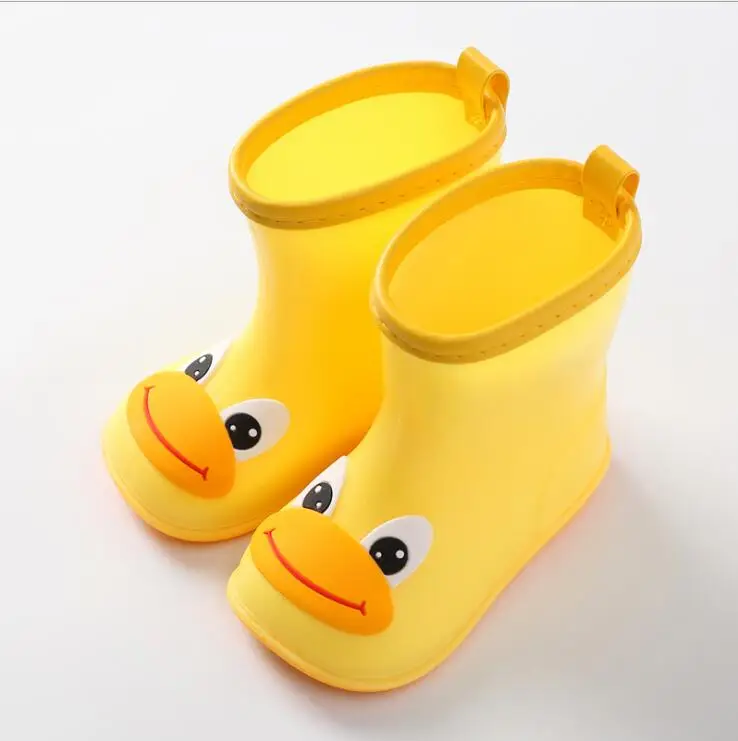 Stivali da pioggia per bambini stivali di gomma scarpe da acqua per bambini PVC Baby Cartoon impermeabile antiscivolo caldo inverno fodera in cotone