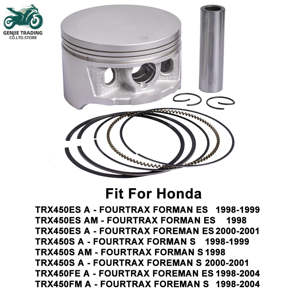 

90mm Motorcycle Piston and Piston Rings Kits for Honda TRX450ES TRX450S TRX450FE FOURTRAX FORMAN 1998-2004 TRX 450 13101-HN0-A00