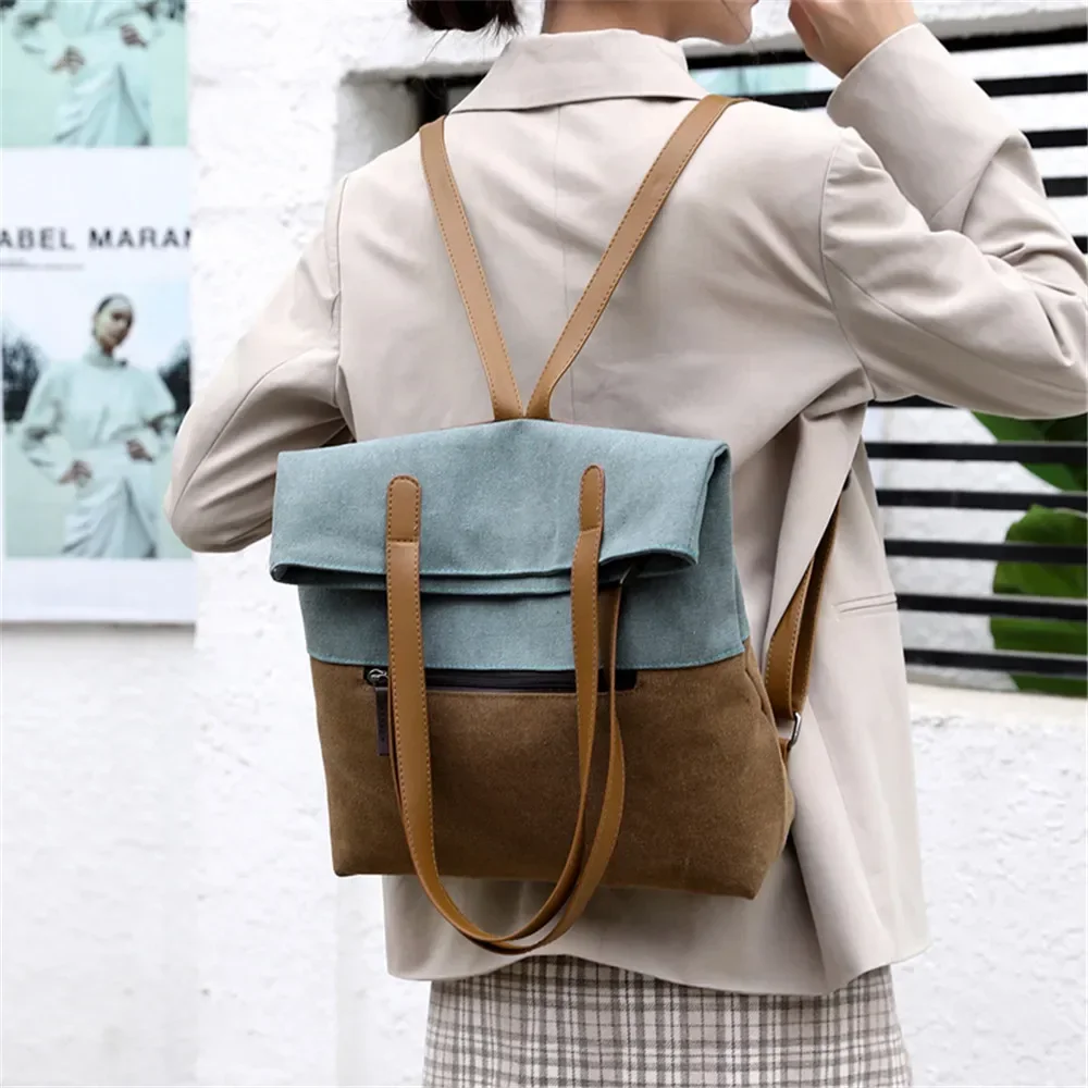 2022 New Multifunctional Women's Backpack High Quality Canvas Women Shoulder Bag Luxury Designer Ladies Bags Mochilas De Mujer