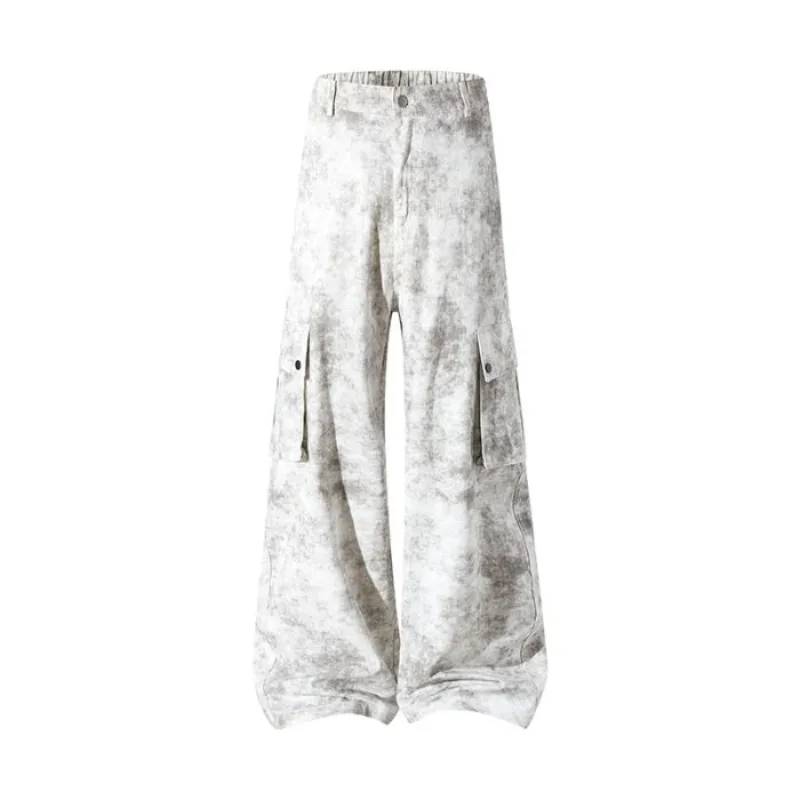 Pantalon de travail en coton ample pour homme, décontracté, taille élastique, style urbain, influence japonaise, printemps-automne