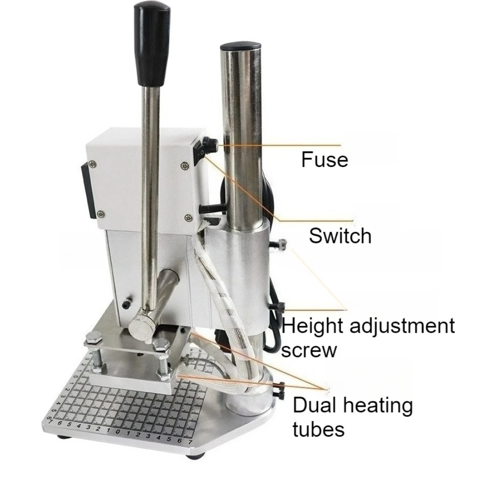 آلة ختم يدوية مسافة البادئة الجلدية الساخن ختم تصفيف الطابعة شعار ختم نمط آلة آلة الصحافة الساخنة #6