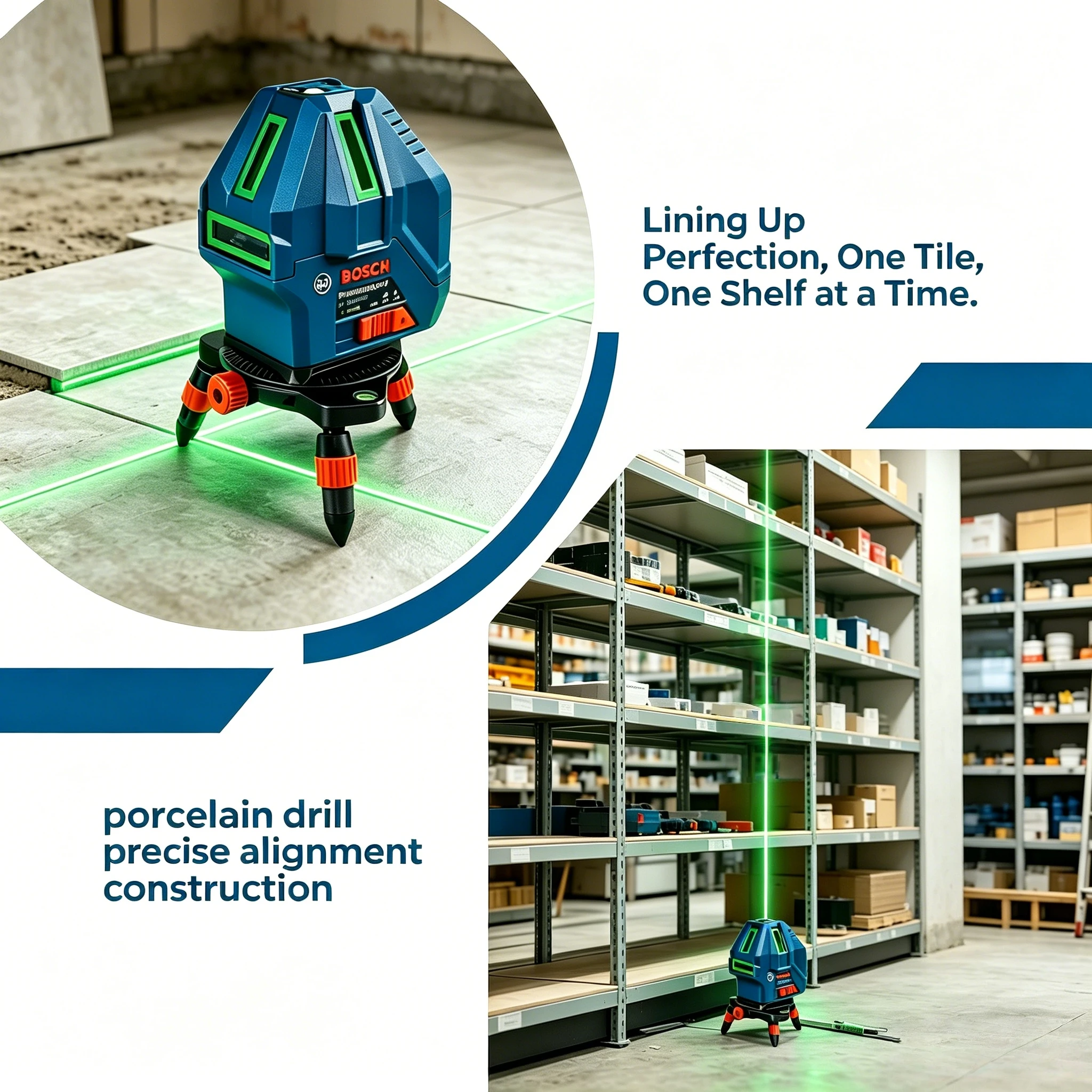 Bosch GLL 50-15 XG Green Beam Laser Level with Plumb Point Self-Leveling Laser Level 15m Range Tool 5-Line Cross Laser Level