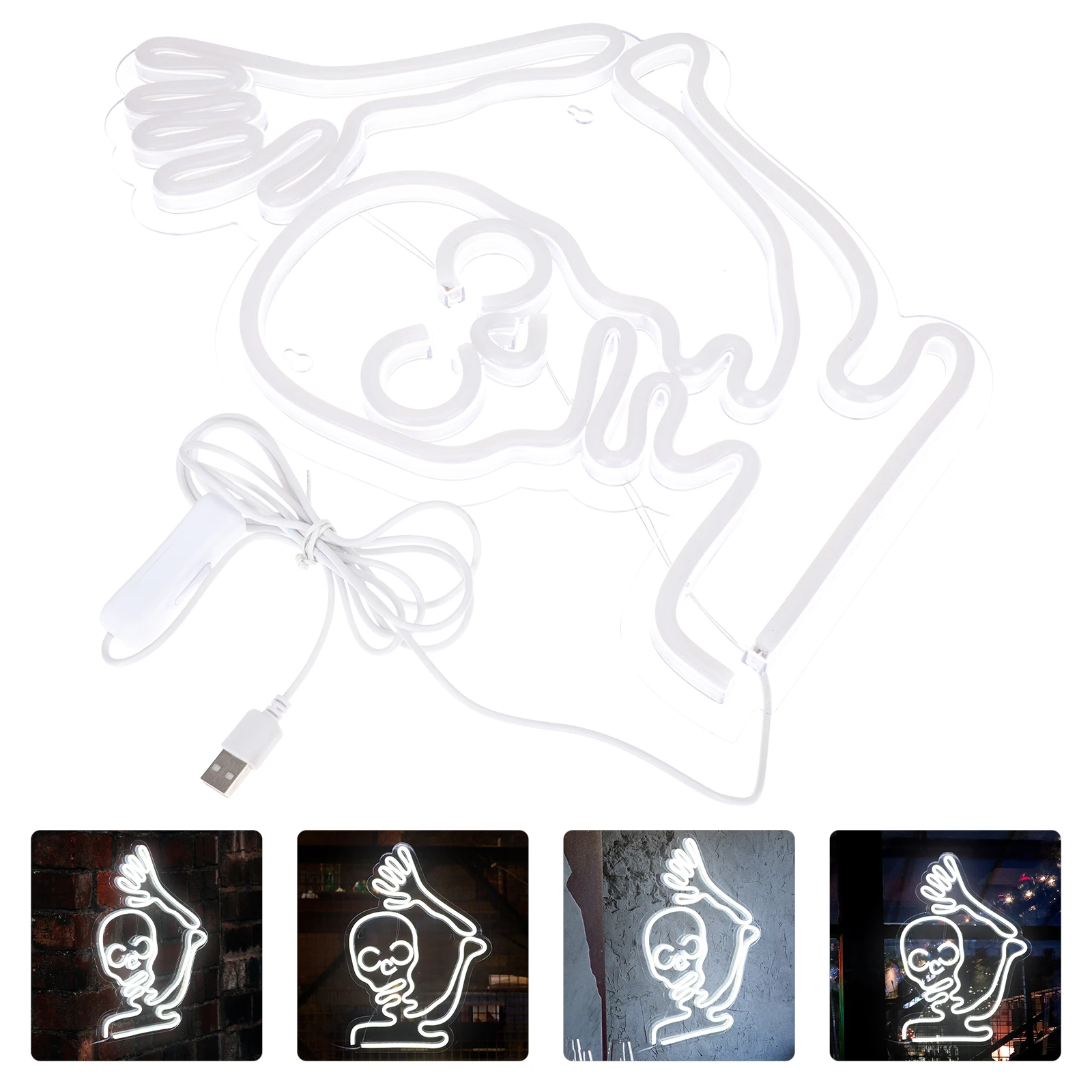 

Acrylic Neon Light Halloween Luminous Backboard Decor for Wall Window Floor USB Powered Romantic Atmosphere Party Night Lighting