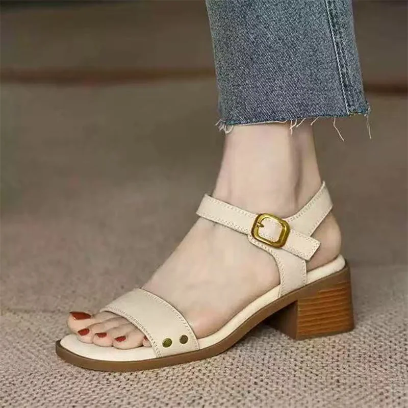 Damen-Sandalen Sexy High Heels Schuhe für Frauen Elegante Chunky-Schuhe Neue Pumps Party-Flip-Flops Kleid Retro Mujer De Zapatos