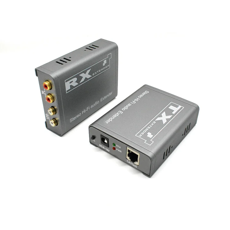2-канальный двунаправленный аудиоудлинитель RCA через IP RJ45 Кабель Cat6 200 м RCA Audio IP-удлинитель Преобразователь Поддержка сетевого коммутатора