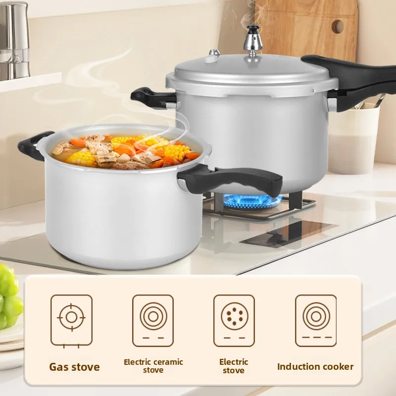 Genuine High Pressure Cooker Aluminum Alloy Thickened Bottom Explosion Proof Gas Induction Compatible Stainless Pressure Cooker