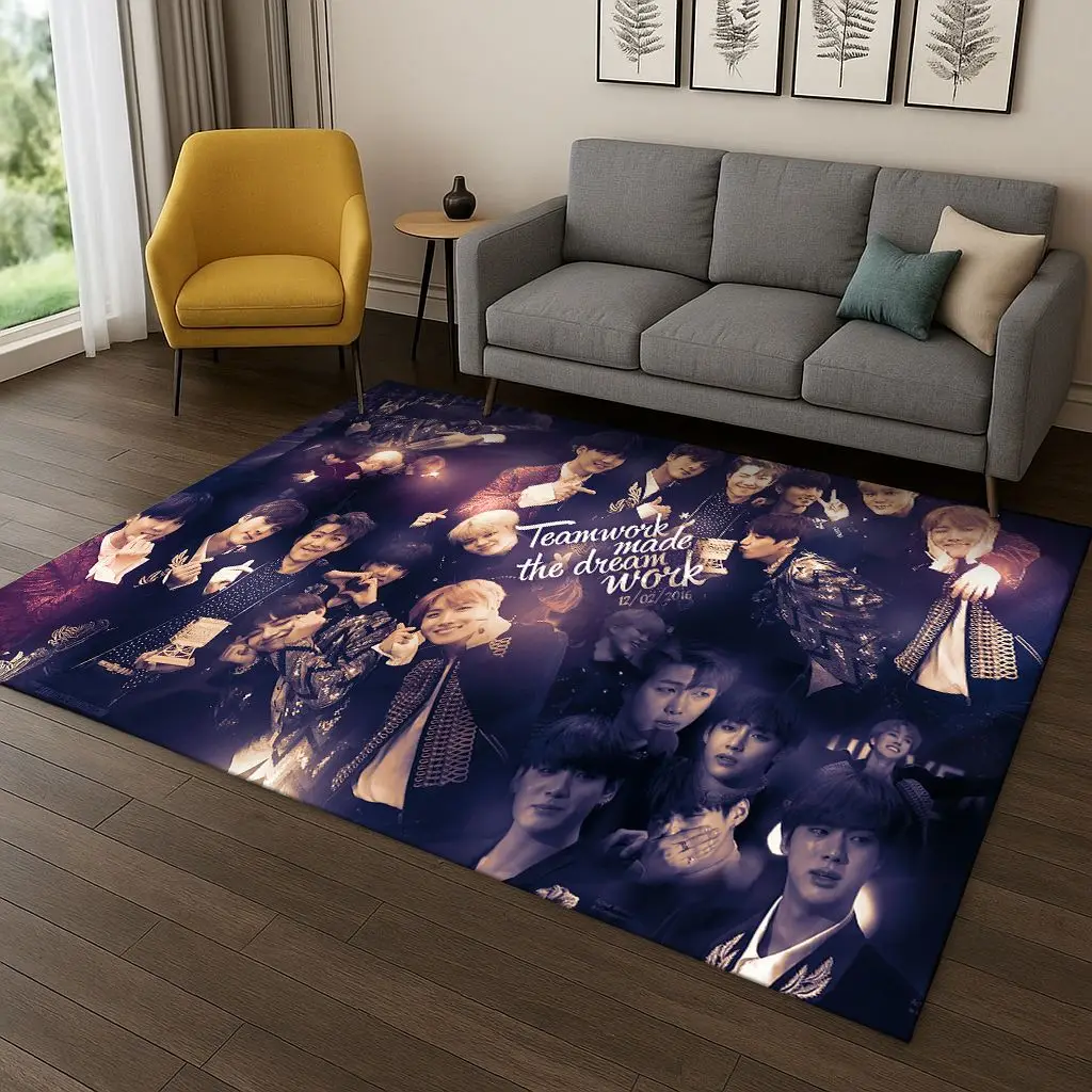 Kpop Star B-BTS Kim JIN SUGA V السجاد البساط لغرفة النوم غرفة المعيشة أريكة المنزل ممسحة ديكور المنزل ، منطقة البساط سجادة أرضية غير قابلة للانزلاق هدية #6