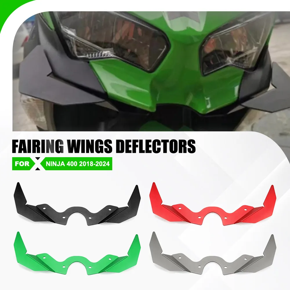 

For Kawasaki Ninja 400 2018-2024 Motorcycle Downforce Winglet Aerodynamic Wing Front Spoiler Kit Accessories Front Spoiler