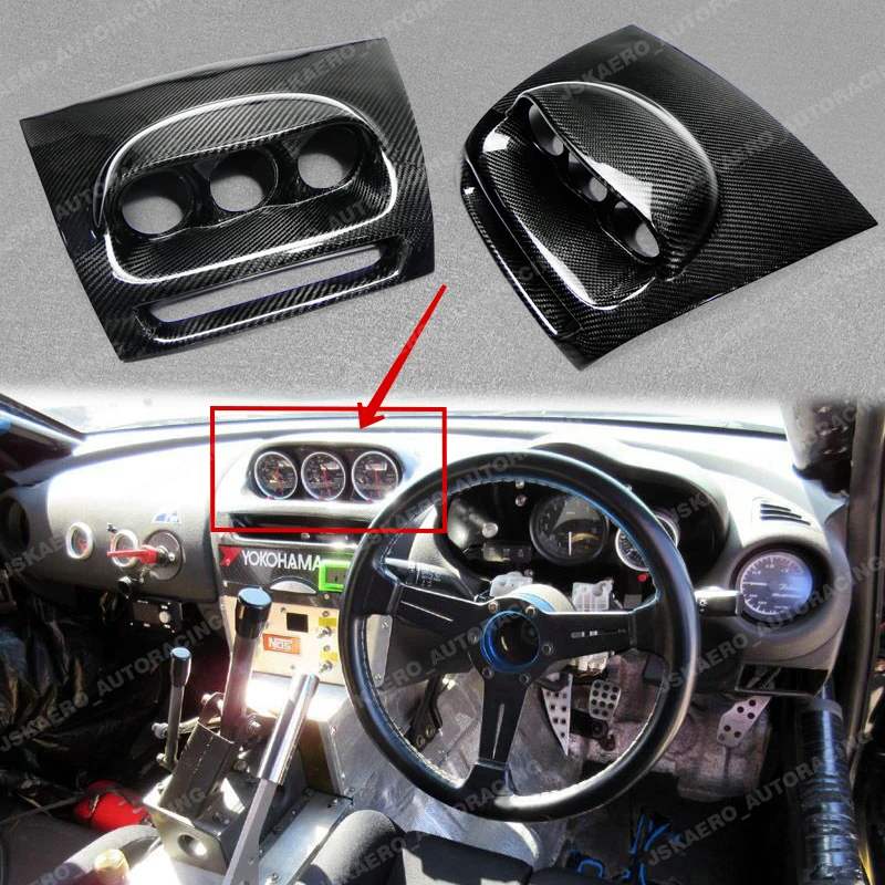 

Carbon Fiber Dash Mount Triple Gauge Pod Trim Cover 60MM For Mazda RX8 (RHD)