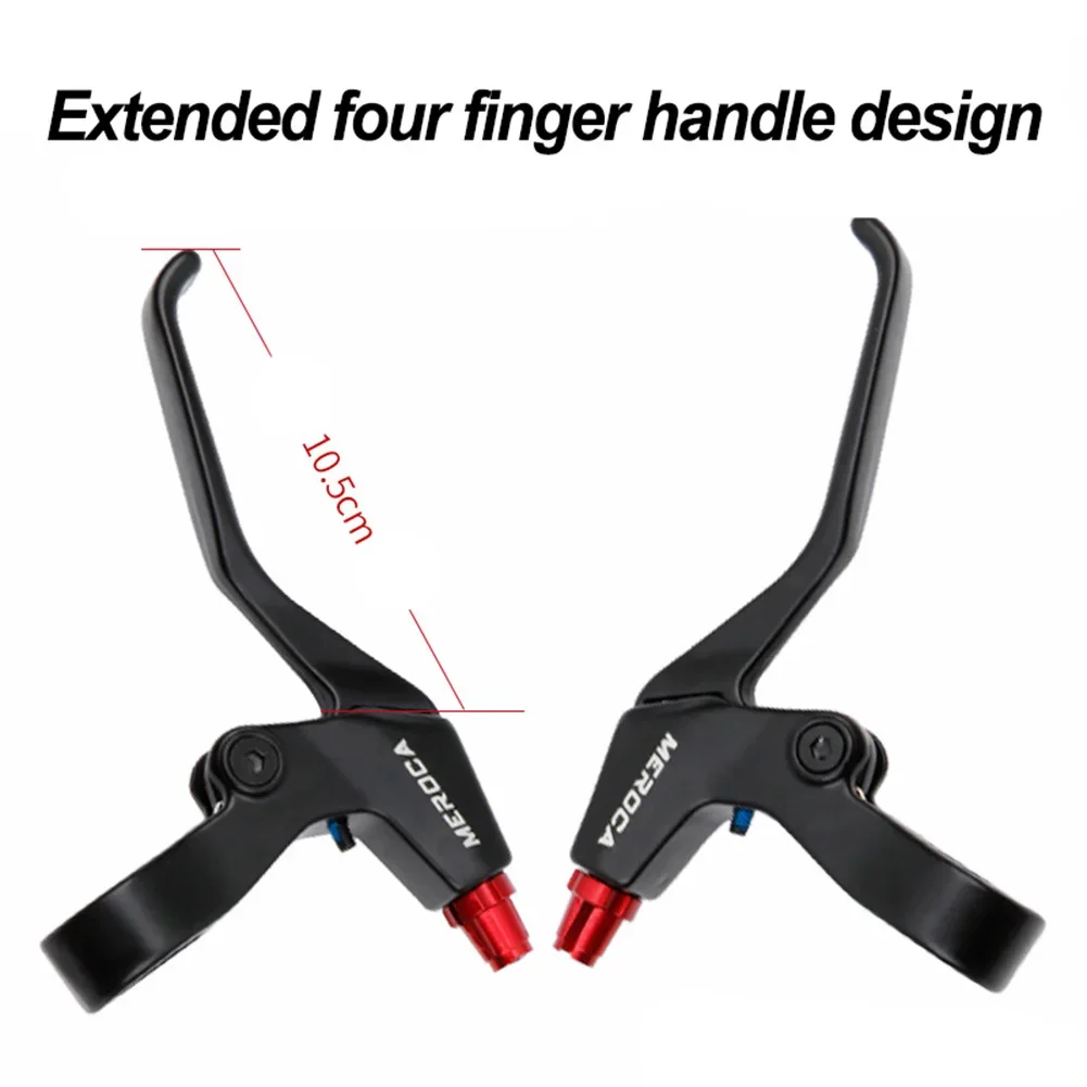 Bicycle Brake Levers Made from Lightweight Aluminum Alloy Ergonomic 4 Finger Design for Better Handling and Performance