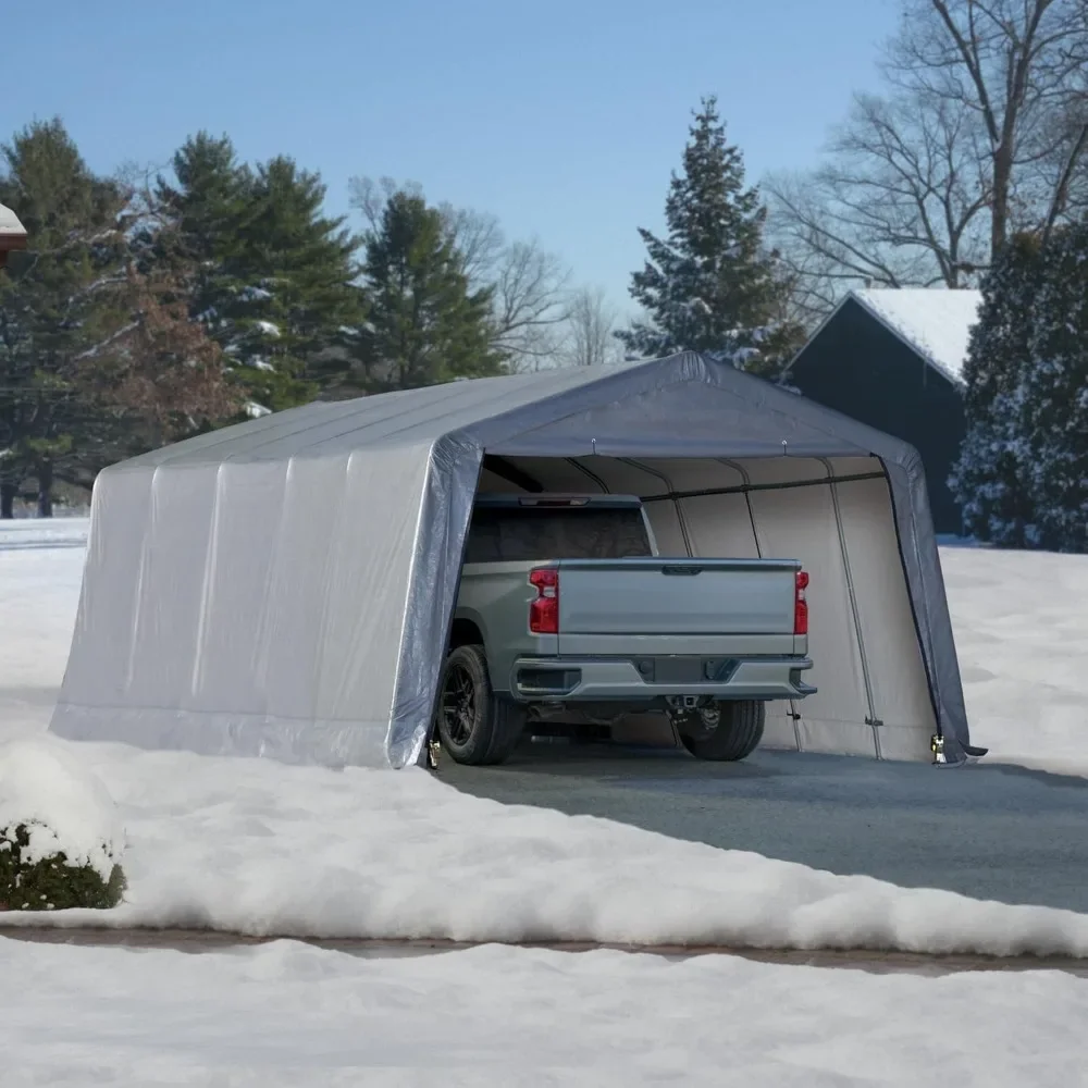 12 x 20 ft. Heavy Duty All-Season Carport Canopy and Portable Garage Shelter with Steel Frame and Waterproof UV Cover