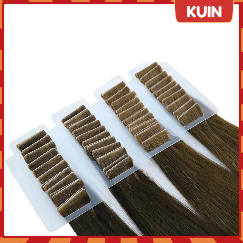 Pu Tape In Human Hair Extensions Virgin Hair For Women Invisible Skin Weft With Sticky Adhesive Tape Brazilan Natural Straight