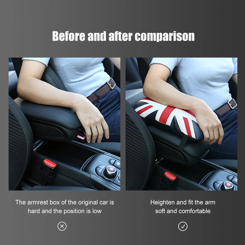 Car Central Armrest Increasing Pad PU leather Cushion Memory Cotton Cushion For Mini Cooper F55 F56 F54 F60 Interior Accessories