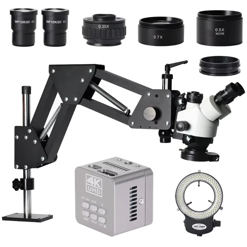 7X-45X 4k Camera Optical Tools Micro Mosaic Micro Mosaic Microscope Goldsmith Diamond Jewelry Mosaic Microscope