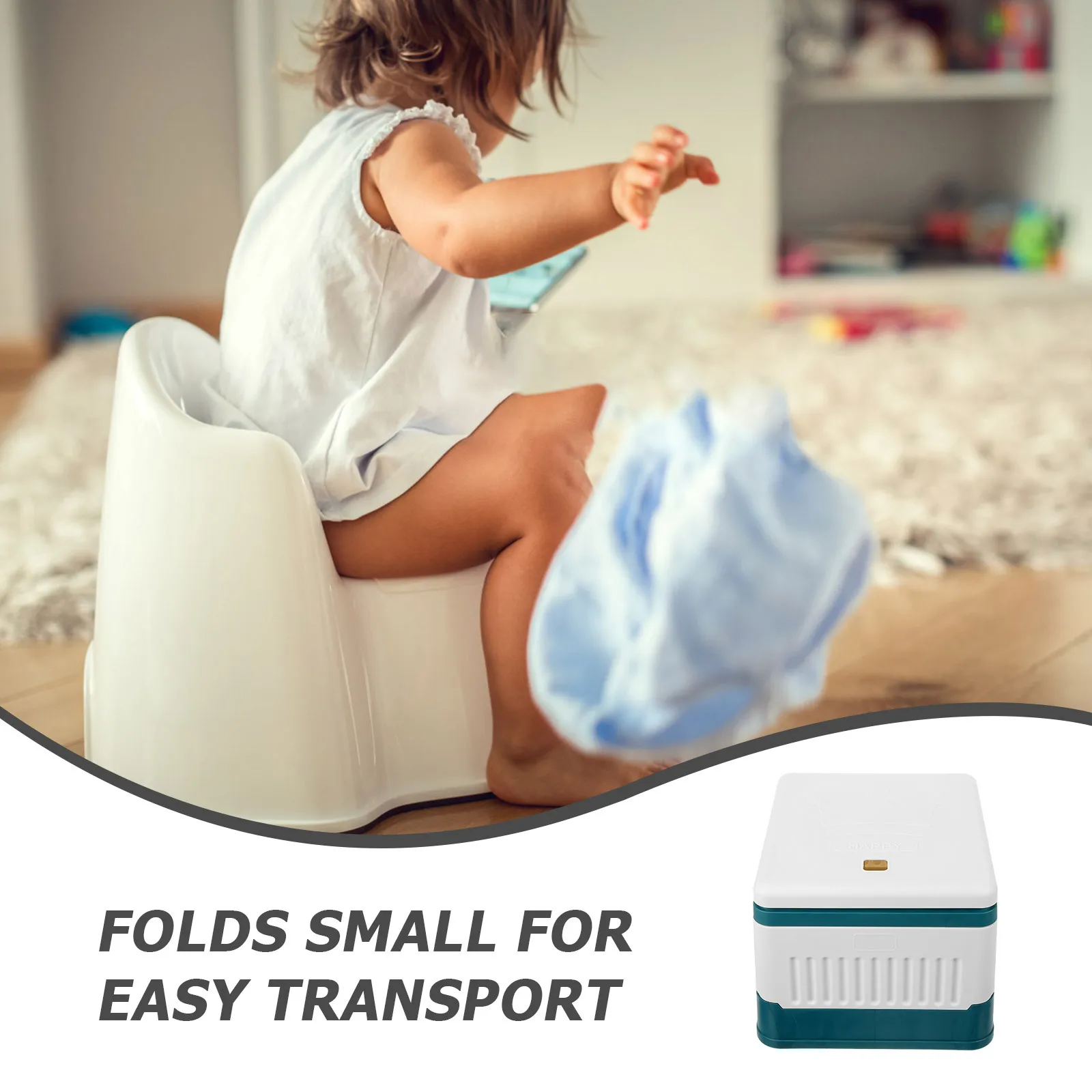 للطي المحمولة المرحاض سيارة صندوق تخزين دائم PP PVC السفر التخييم الطوارئ قعادة في الهواء الطلق طوي البراز مزبلة #3