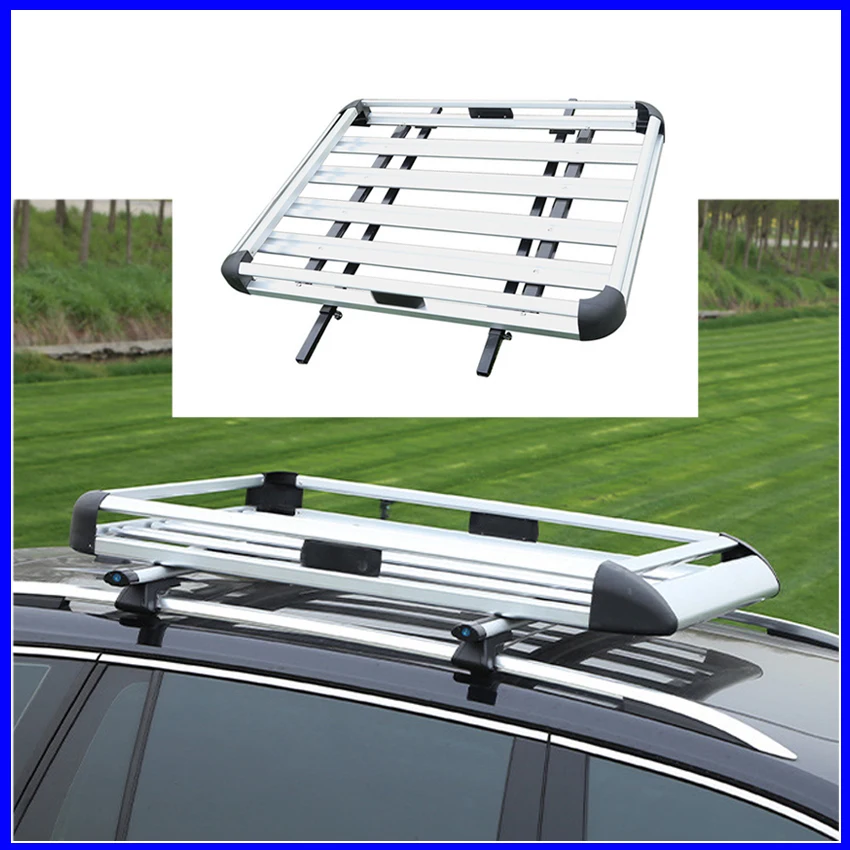 Universal Car Roof Rack Silver Black 1.27/1.4 Double Deck Car Roof Rack Aluminum Alloy Top Carrier Luggage Basket For SUV  Car