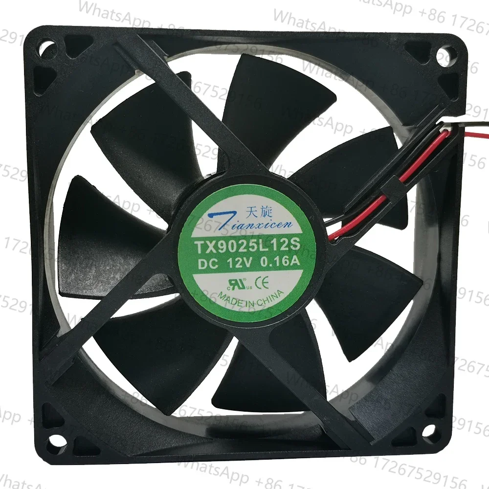 Nuevo ventilador de refrigeración tx9025l12s DC 12V 0.16A de 9cm 9025, ventilador de 2 cables para refrigerador de vinos, termostato y gabinete