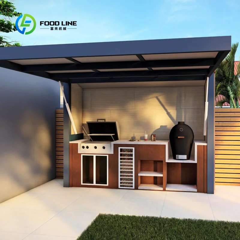 Outdoor Kitchen BBQ Grill Island Stainless Steel Patio Cooking Station Gas Charcoal Garden Countertop Unit