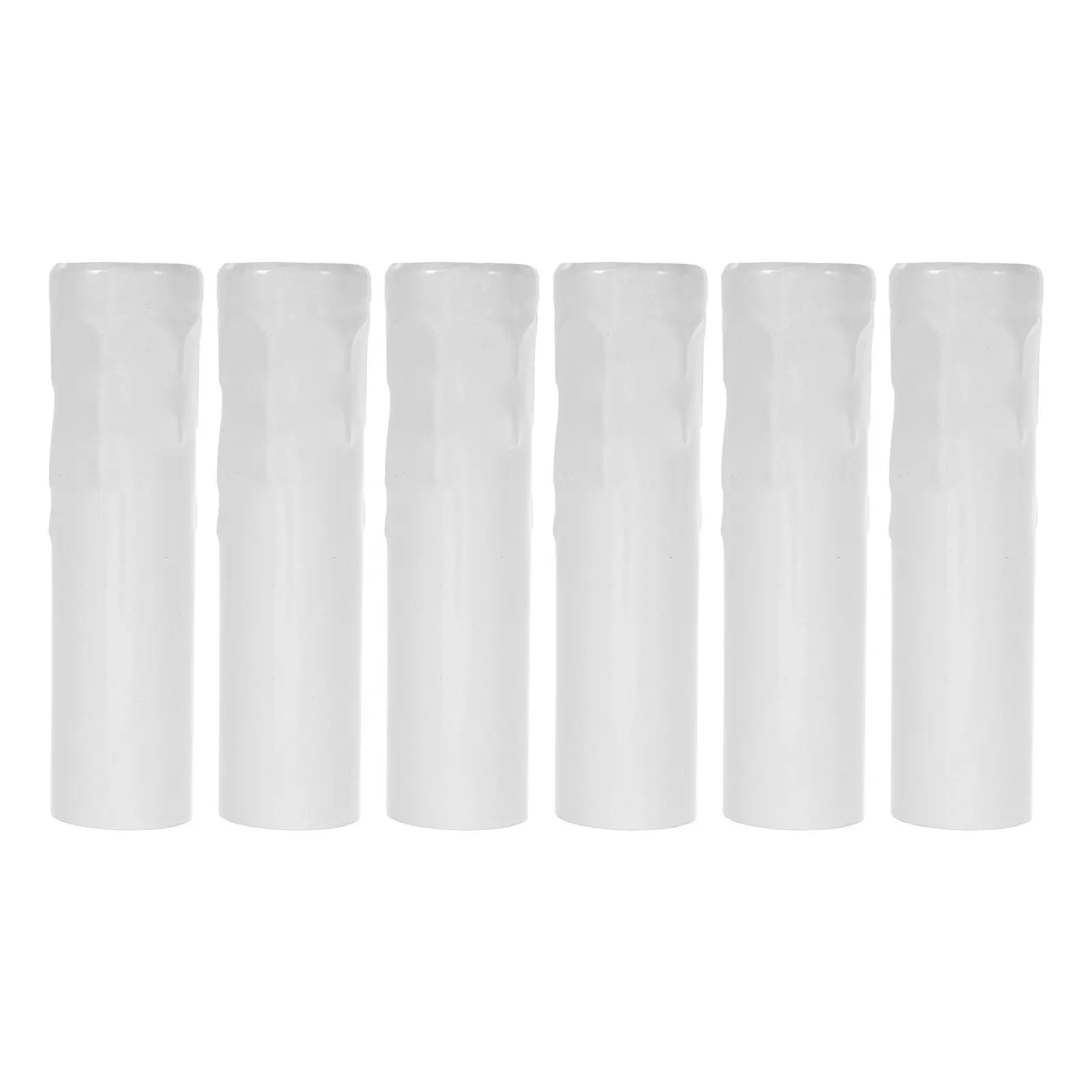 6Pcs Tear-Drop Embossed Hanging Lamp Base Covers Metal Sleeves for E14 Candelabra Base Chandelier Lighting Parts