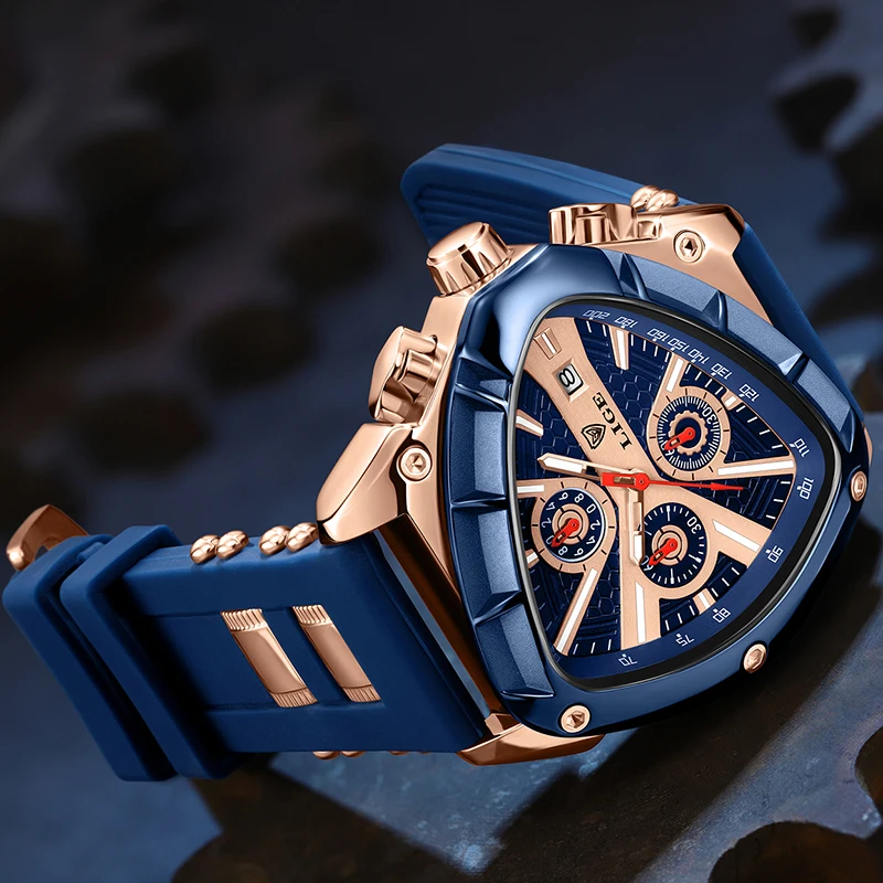 LIGE ساعات كوارتز رجالية فاخرة مقاوم للماء كرونوغراف مضيئة ساعات عادية ساعة رجالي ساعات رجالي عسكرية reloj hommes