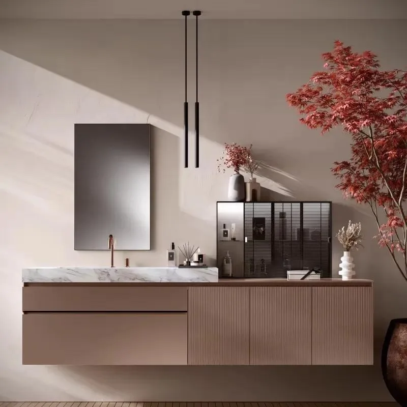 for Hotel bathroom furniture with sink - modern 304 stainless steel bathroom vanity
