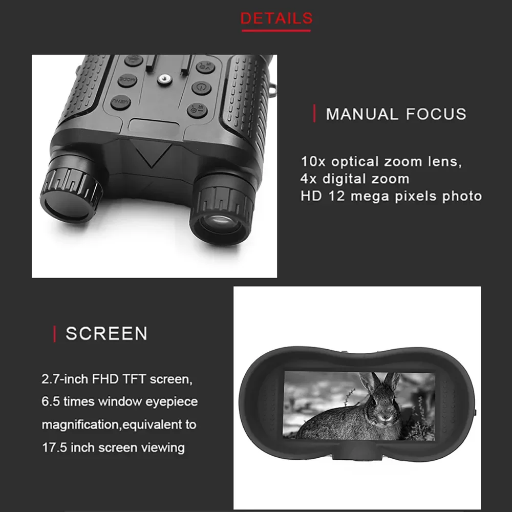 Nv8160 Nachtsicht fernglas 1080p nv8000 digitales Infrarot-Jagd teleskop mit Adapter für Helm halterung