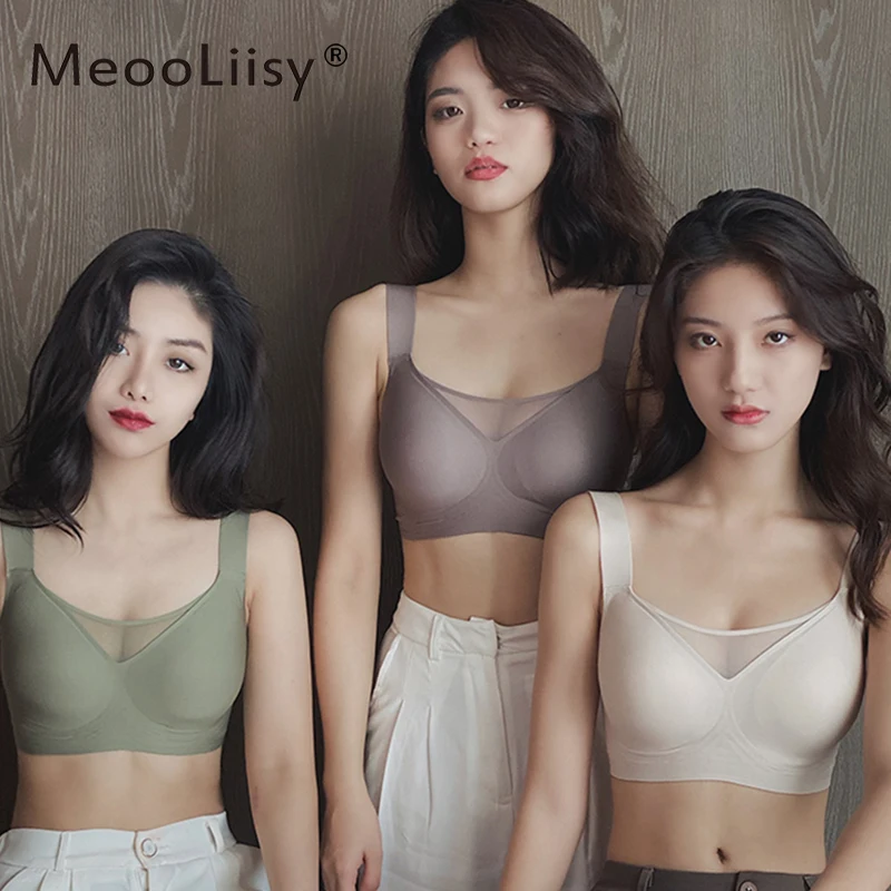 MeooLiisy 2PCS Seamless Plus Size F Cup Tube Top Women‘s Bras Wire Free Minimizer Lady Lingerie Sports Yoga Active Brassiere