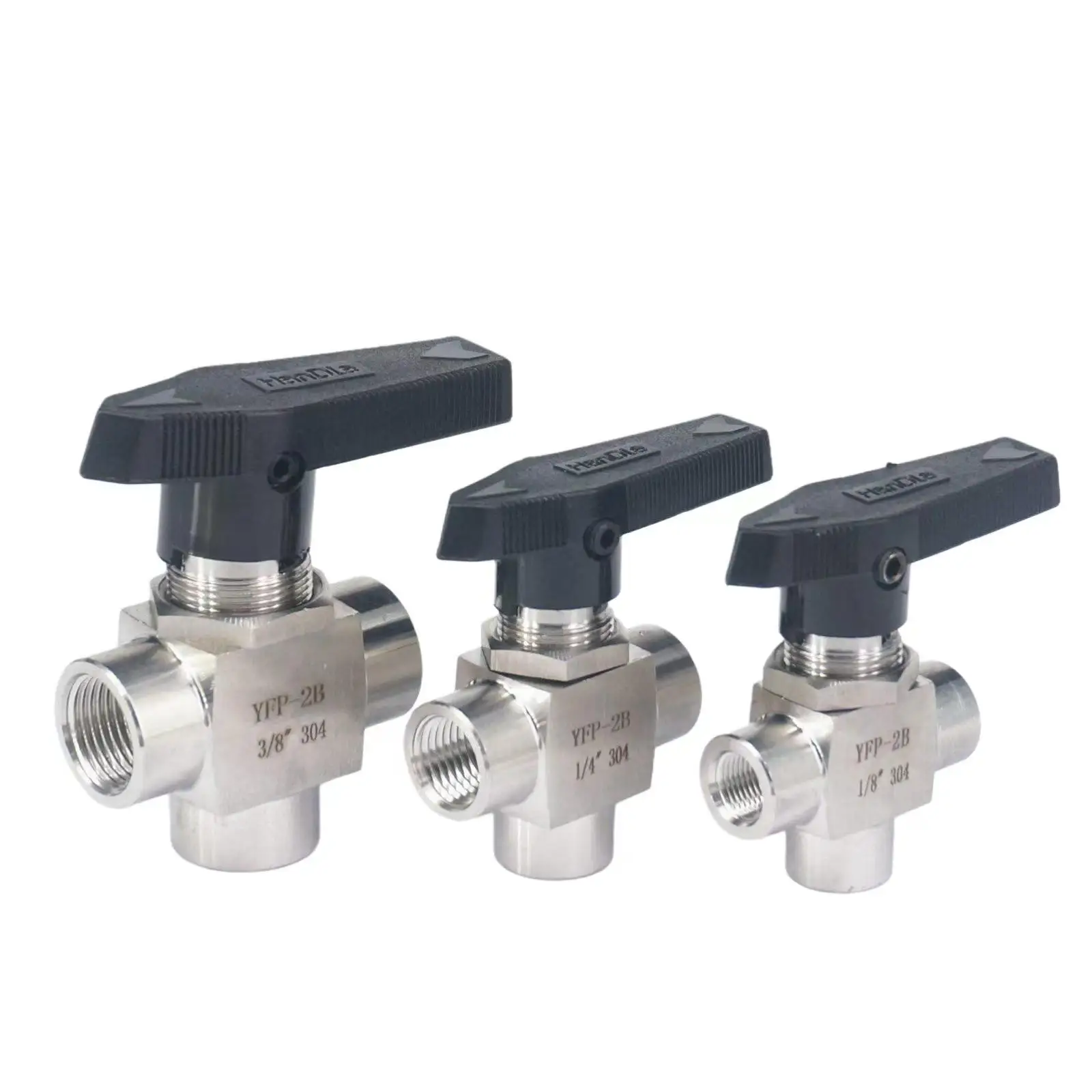 

High Pressure 1/8" 1/4" 3/8" 1/2" 3/4" BSP Female 304 Stainless Steel Equal L Port Ball Valve PTFE Seal