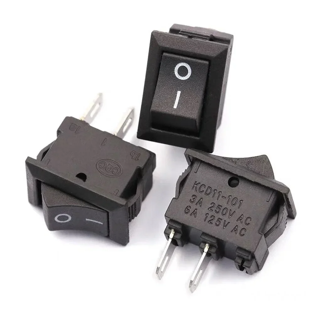 5/10Pcs Push Button Switch 10x15mm SPST 2Pin 3A 250V KCD11 Snap-in on/Off Rocker Switch 10MM*15MM Black Red and White