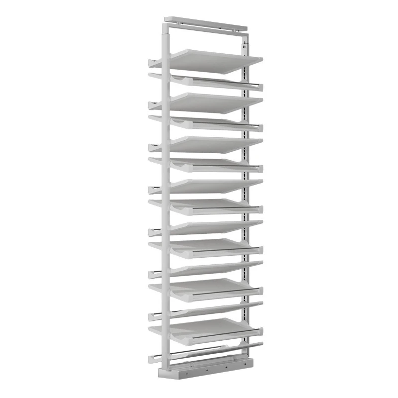 

Pull-out shoe rack 2025 new stainless steel household multi-layer large-capacity stairs built-in storage artifact